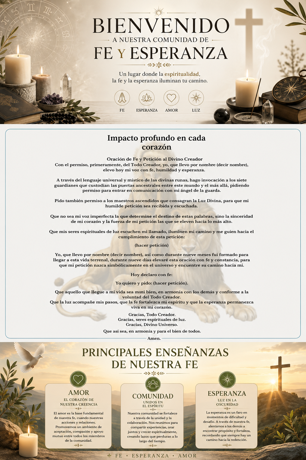 Bienvenido a nuestra comunidad de Fe y Esperanza